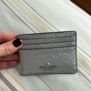 Brand new Kate Spade small slim cardholder in lunar light